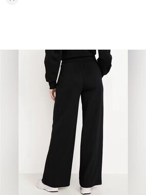 Old Navy Dynamic Fleece High Waist Wide Leg Black Pants, XS